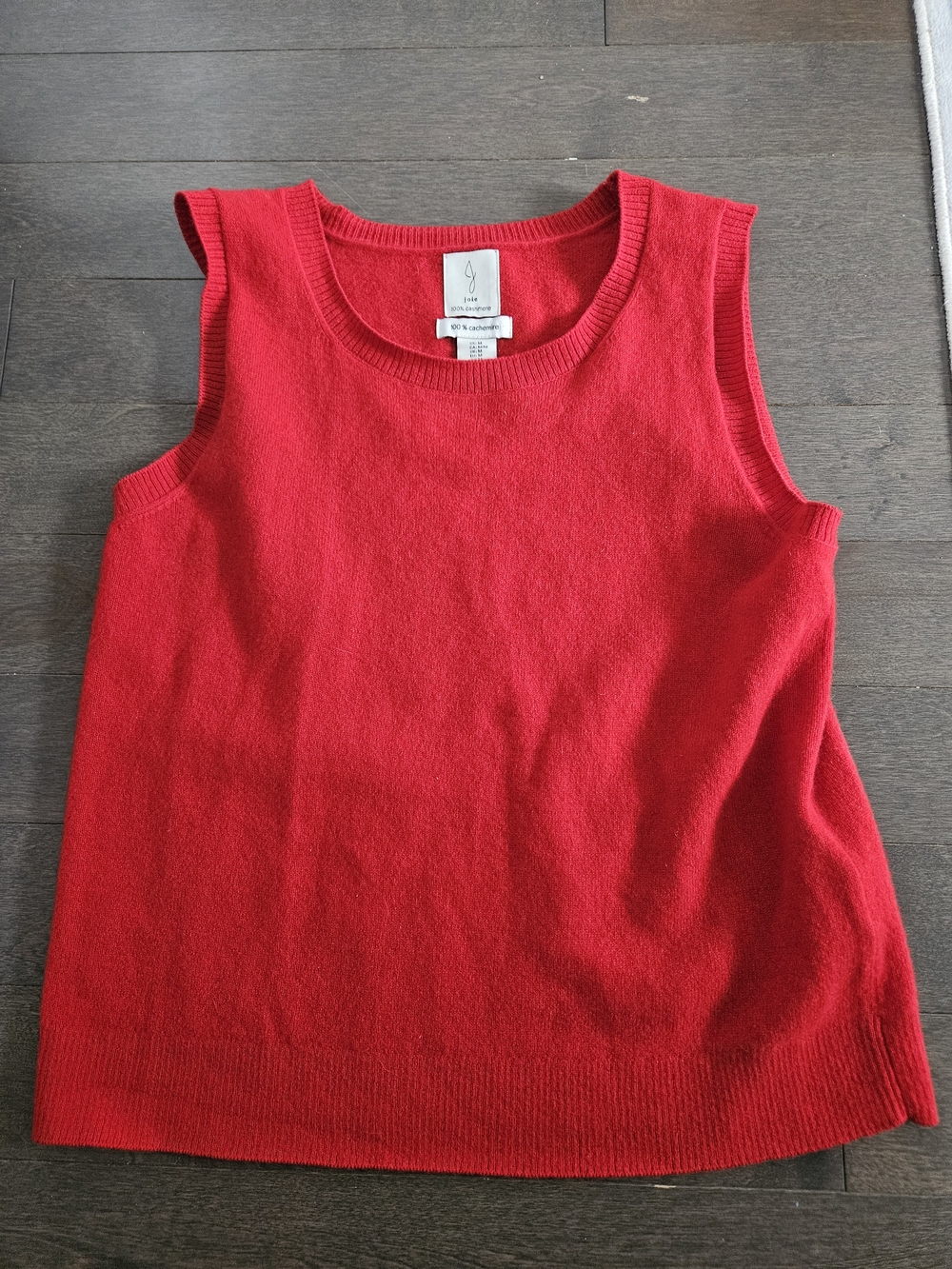 Joie Bright Red Sleeveless Cashmere Tank